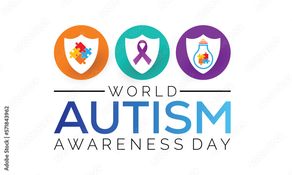 illustration,banner or poster of World autism awareness day. Vector banner for social media, poster, greeting card.