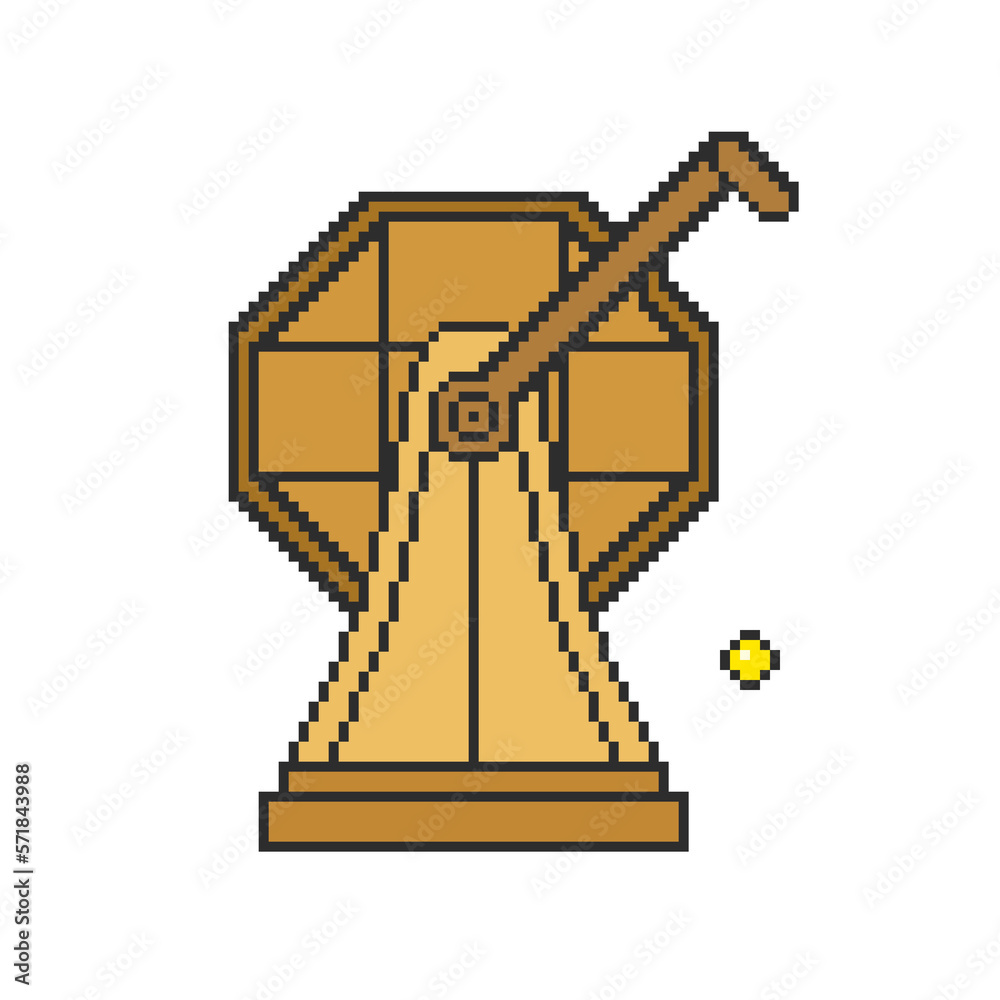 Pixel art spinning raffle and golden balls ilustraci??n de Stock Adobe