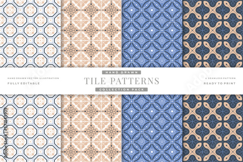 hand drawn tile patterns collection 3