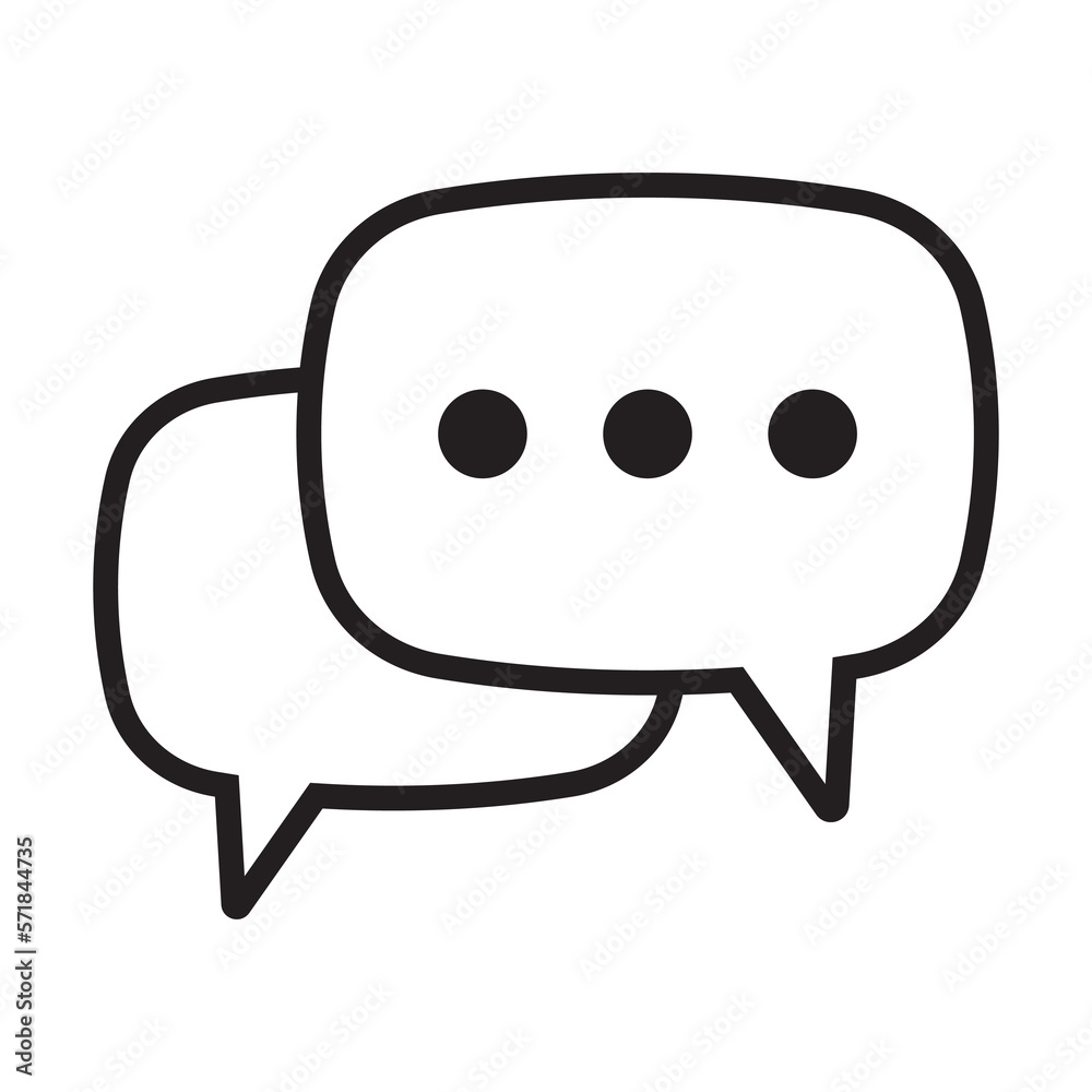 Chat icon. Talk bubble speech sign. Comment icon. Message, speech bubble vector icon. Chat icon. Talk bubble speech sign. Comment icon. Message, speech bubble vector icon.