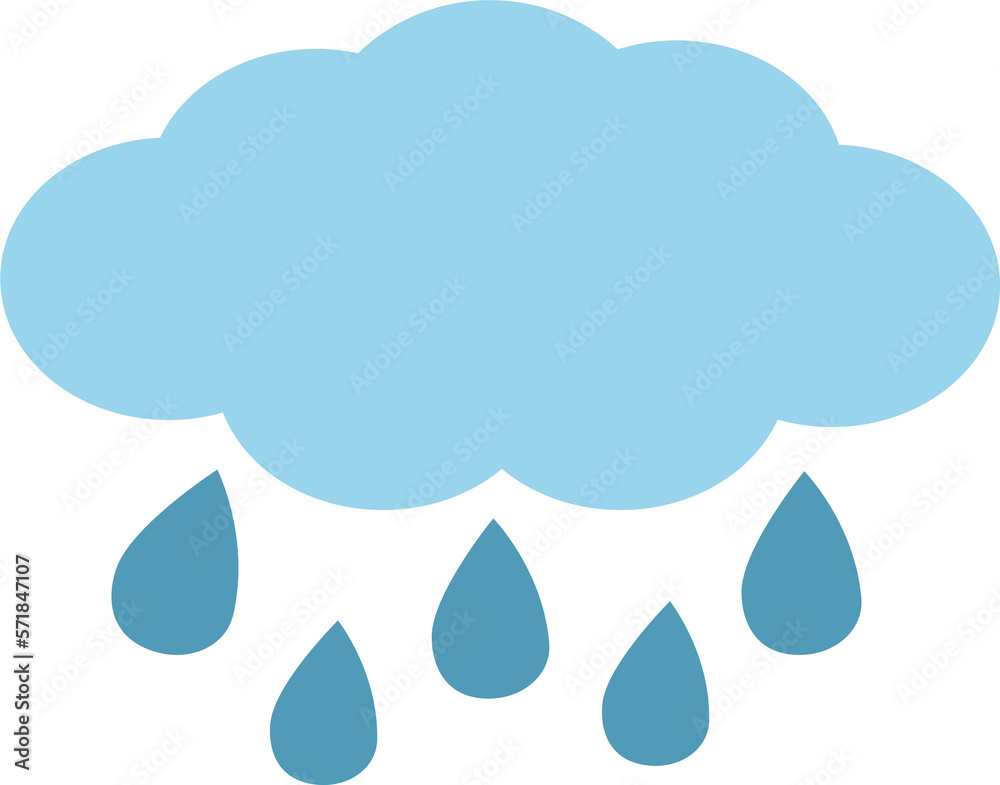 cloud and raining flat style cloud and raining flat style