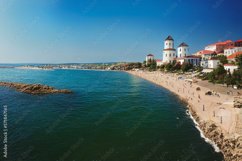 Sozopol, Bulgaria. Bay of the ancient seaside town. Black Sea Coast