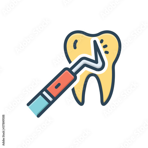 Color illustration icon for probe