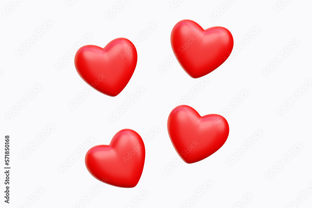 3d Hearts, Valentine 3d Illustration 3d Hearts, Valentine 3d Illustration