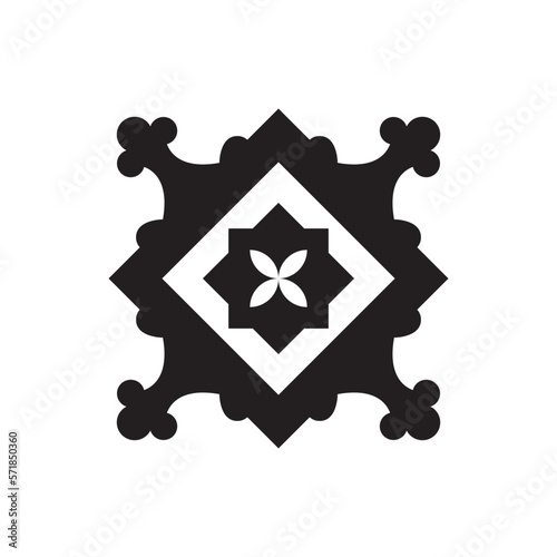 Minimal Tiles, Talavera Art Decor. Inspired By Georgian Traditional Ornaments and Symbols. Vector illustration