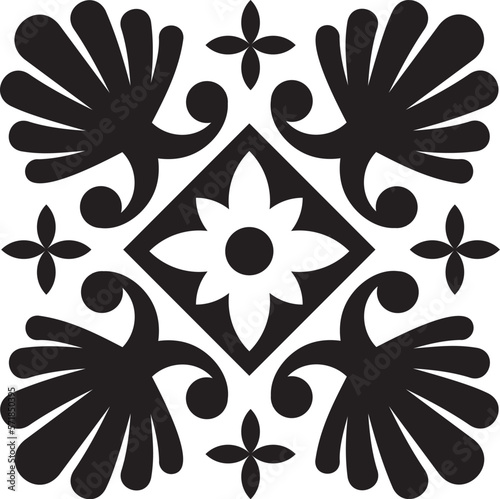 Minimal Tiles, Talavera Art Decor. Inspired By Georgian Traditional Ornaments and Symbols. Vector illustration