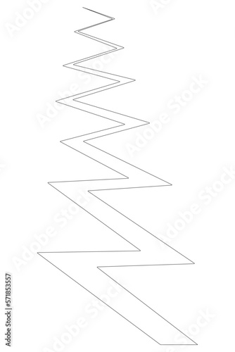 Crack. Zigzag cleft. Sketch. Fault line after an earthquake. Damaged surface. Doodle style. Vector illustration. Outline on isolated background. Natural disaster.