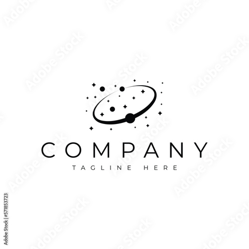 abstract space orbit planet logo design