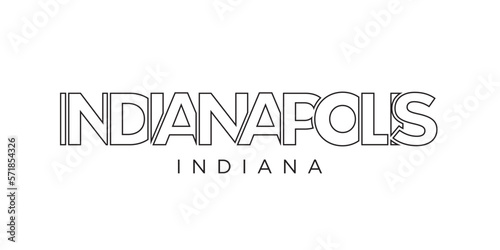 Indianapolis, Indiana, USA typography slogan design. America logo with graphic city lettering for print and web.