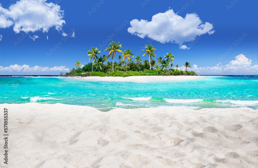 Fototapeta premium Tropical island in turquoise ocean