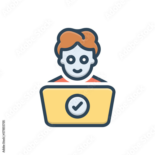 Color illustration icon for determining