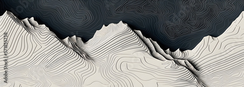 Tela The stylized height of the topographic contour in lines and contours