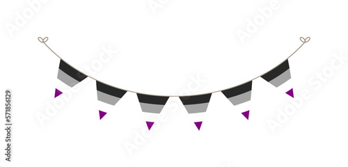 Asexual Flag Garland. Pride month bunting simple vector graphics.