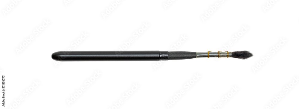 Black watercolor paint brushes on white background. Pointed brushes. Black watercolor paint brushes on white background. Pointed brushes.