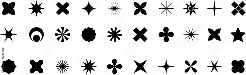 Set of geometric brutalism shapes.Abstract geometric brutalist elements. New modern elements swiss style, minimalist design,bold forms. Brutalist design icons.Vector illustration