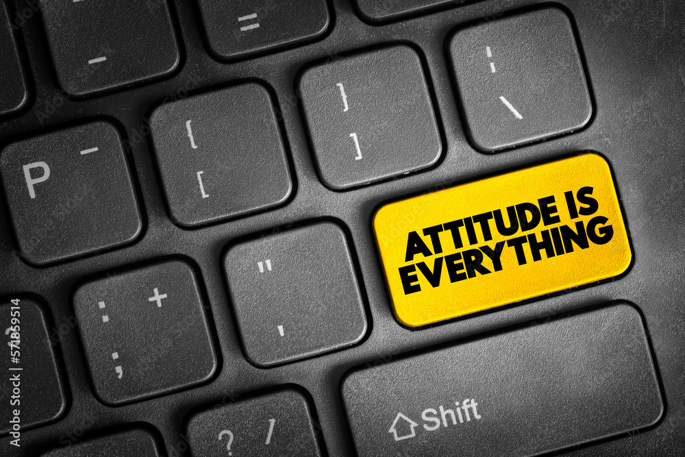 Fototapeta premium Attitude Is Everything text button on keyboard, concept background