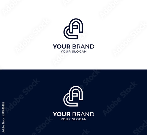 AC, CA, A and C letter logo. Alphabet letters Initials Monogram logo .