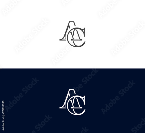 AC, CA, A and C letter logo. Alphabet letters Initials Monogram logo .