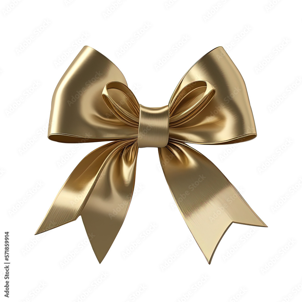 Premium Photo  Gift is tied with beige ribbon flat lay space text golden  ribbon bow crossed isolated on white
