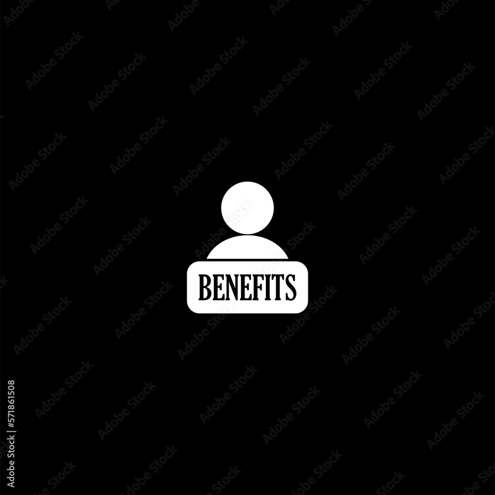Benefits icon isolated on dark background