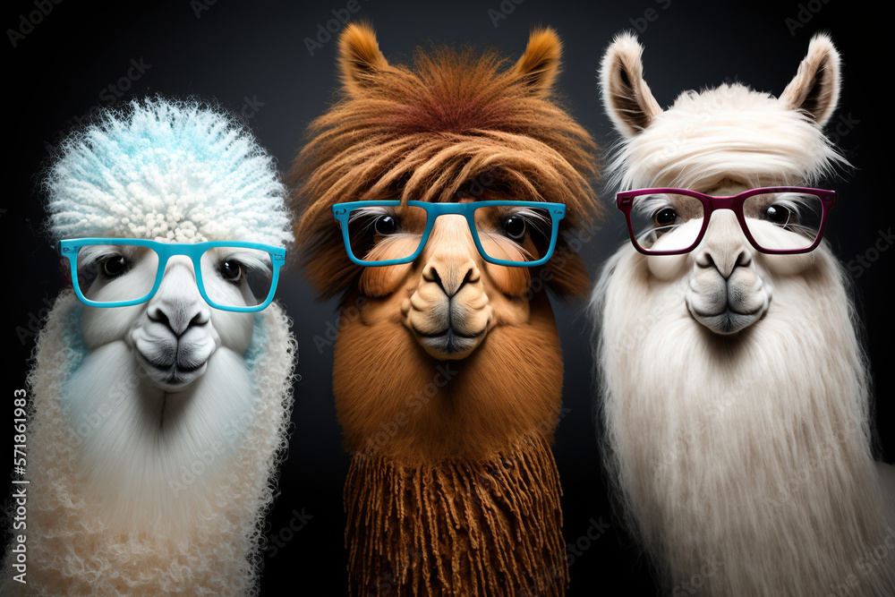 Alpakas mit Brille, Alpacas with glasses
