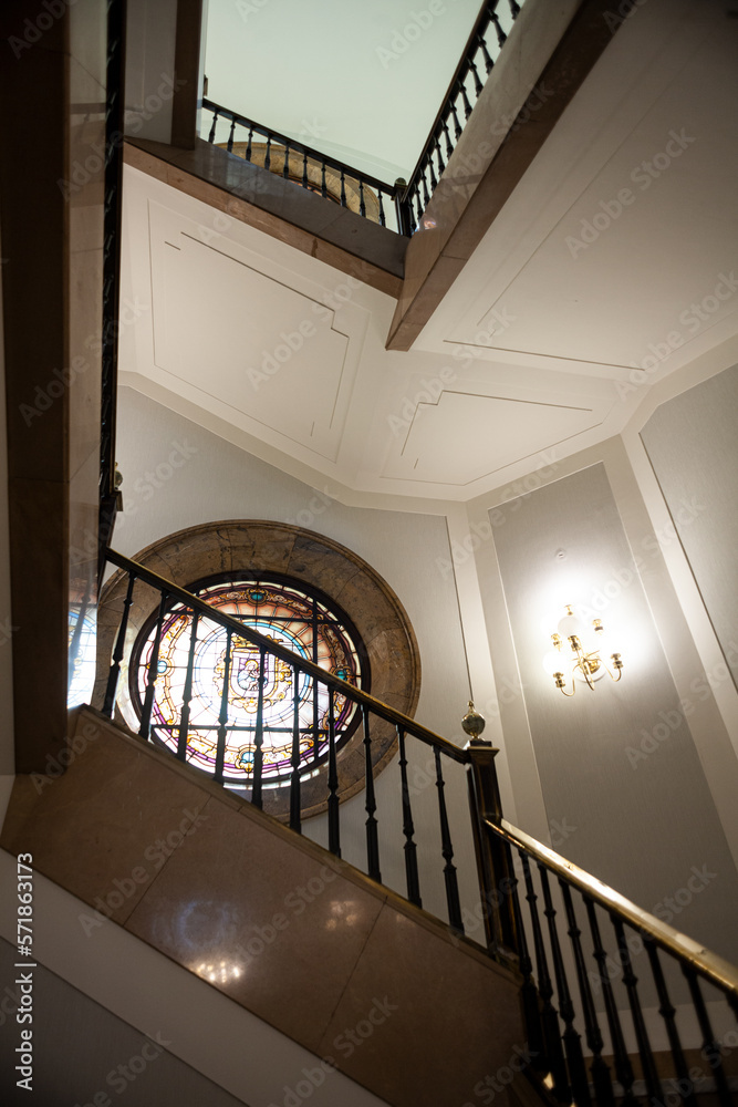 Obraz premium Rose window of the City Hall of Pamplona