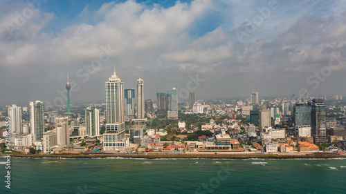 Buildings located nearly the waterfront in Colombo the capital cities of Sri Lanka. © Alex Traveler