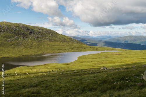 Hiking trail of the Ben Nevis, highest mountain in Scotland