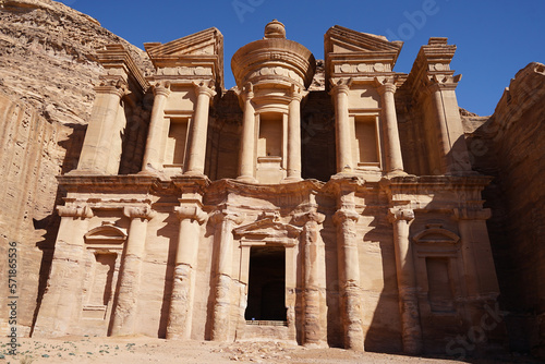 Ad Deir Monastery, famous carved temple in Petra historic city, Jordan