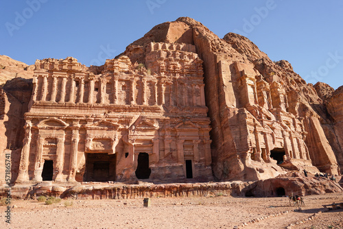 Petra carved temples in Petra historic city, Jordan