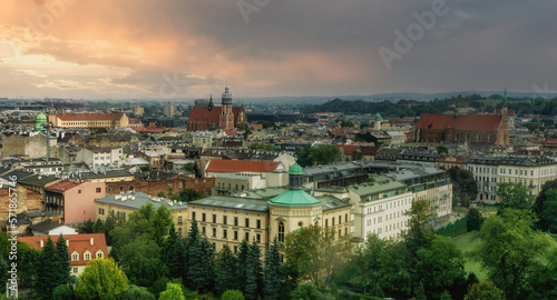View of the old town of Krakow from Sigismund Tower of the Wawel Cathedral., Krakow, Voivodeship Poland, Europe photo