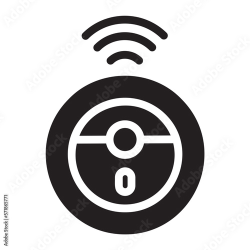 robot vacuum cleaner glyph icon