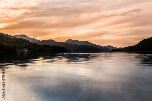 Sunset over Loch Lomond  Scottish Highlands  UK