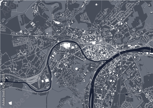 map of the city of Namur, Belgium