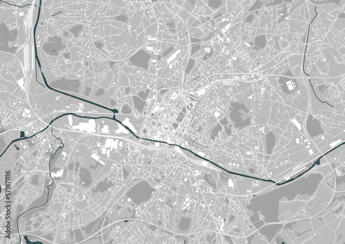 map of the city of Charleroi, Belgium
