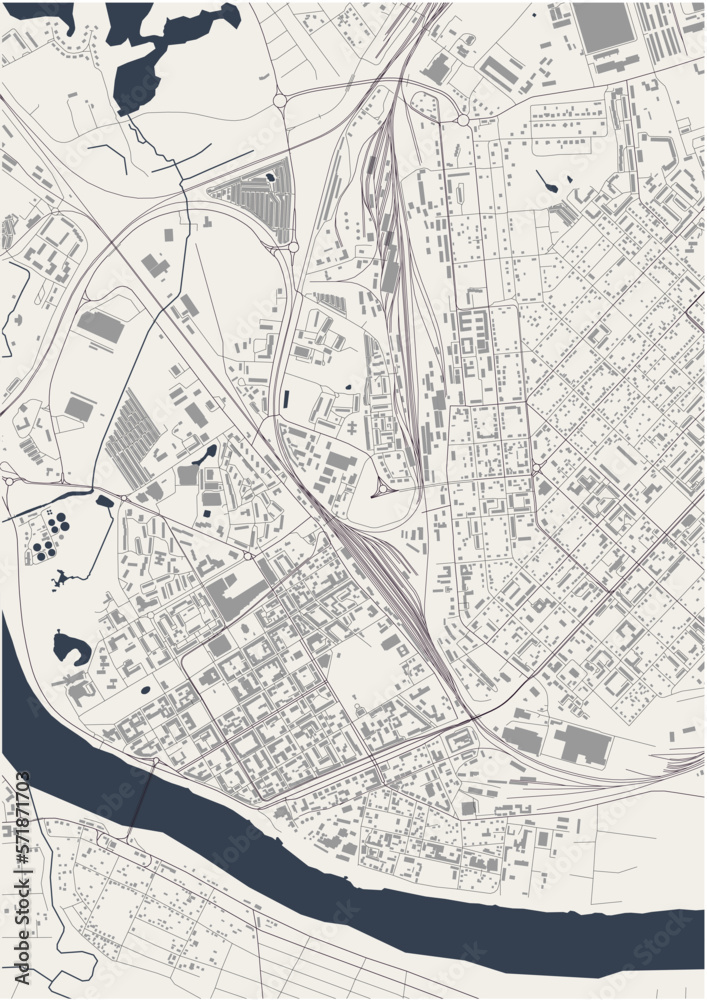 map of the city of Daugavpils, Latvia