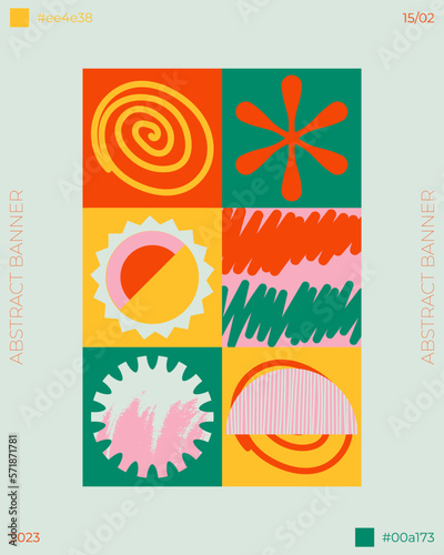 Geomertry Design Figure Abstract Bauhaus Banner Creative Square