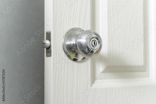 Roundly door knob lock handle home security close. The doorknob is being found that caused the COVID 19 infection.