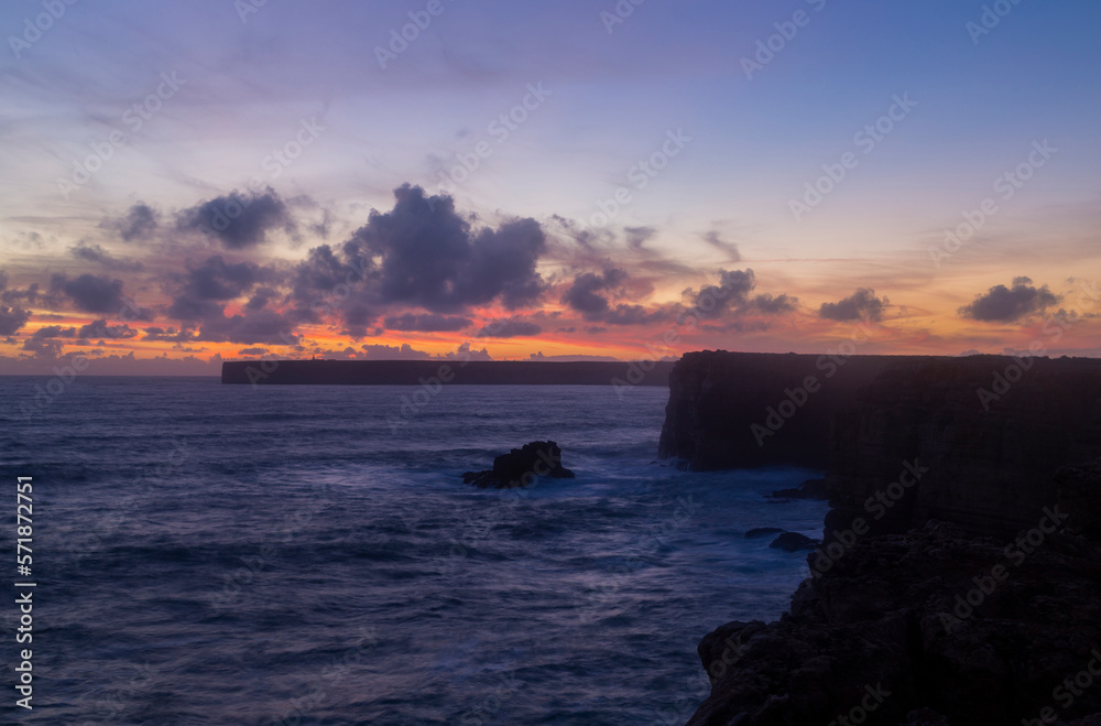 Lighthouse on Cape St. Vincent at sunset Lighthouse on Cape St. Vincent at sunset