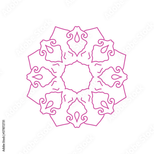 Colorful Ornamental Mandala Sign, Symbol, Logo isolated on White ( Vector )