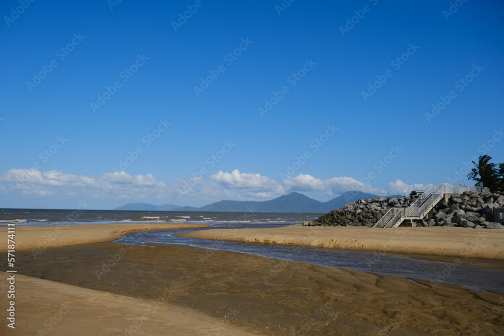 Beautiful Beach view with clouds, rocks and in the jungle Beautiful Beach view with clouds, rocks and in the jungle