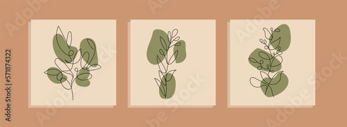 Creative minimalist hand draw Abstract art background. Modern aesthetic illustrations. Bohemian style Collection of contemporary artistic Design for wall decoration, postcard, poster, brochure