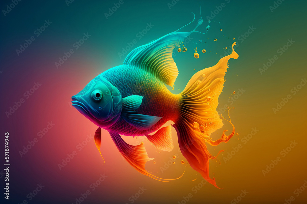 beautiful fish, with colorful gradations, generative ai