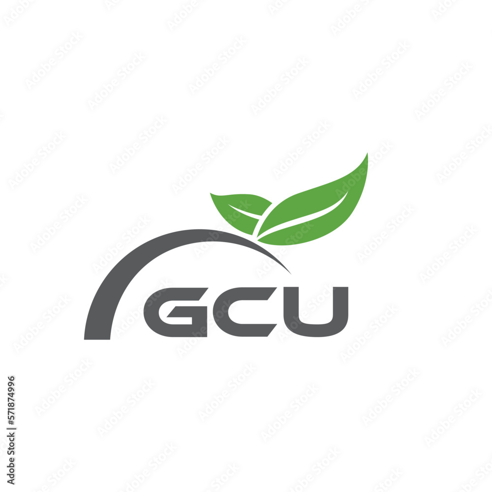 Fototapeta premium GCU letter nature logo design on white background. GCU creative initials letter leaf logo concept. GCU letter design.