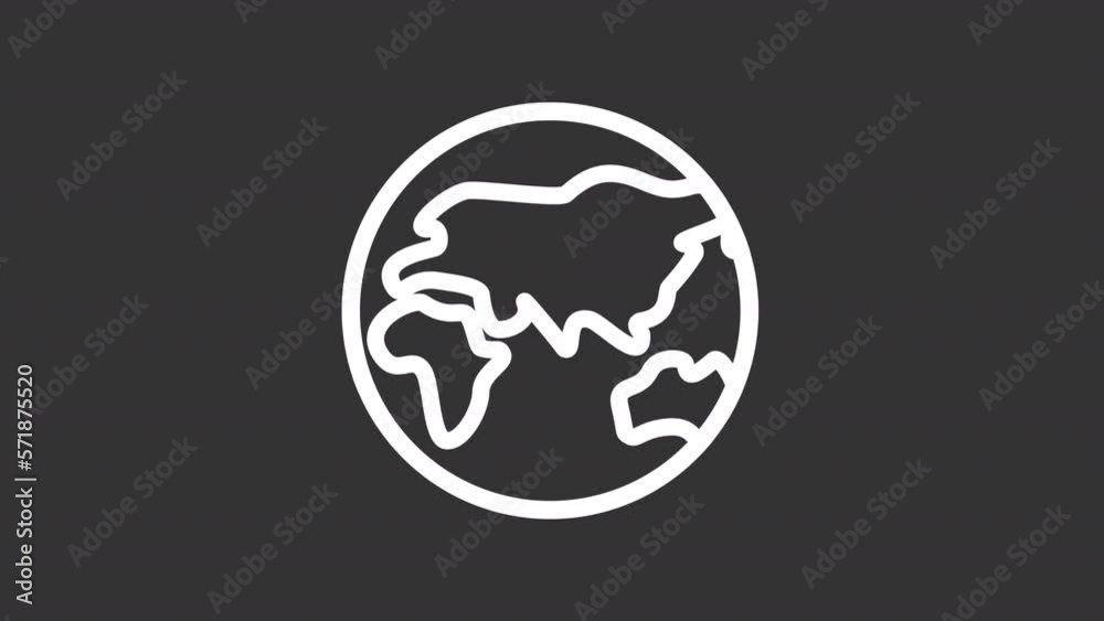 Animated earth white line icon. Solar system planet. Globe model. Loop HD video with chroma key, alpha channel on transparent background, black solid background. Outline motion graphic animation Animated earth white line icon. Solar system planet. Globe model. Loop HD video with chroma key, alpha channel on transparent background, black solid background. Outline motion graphic animation