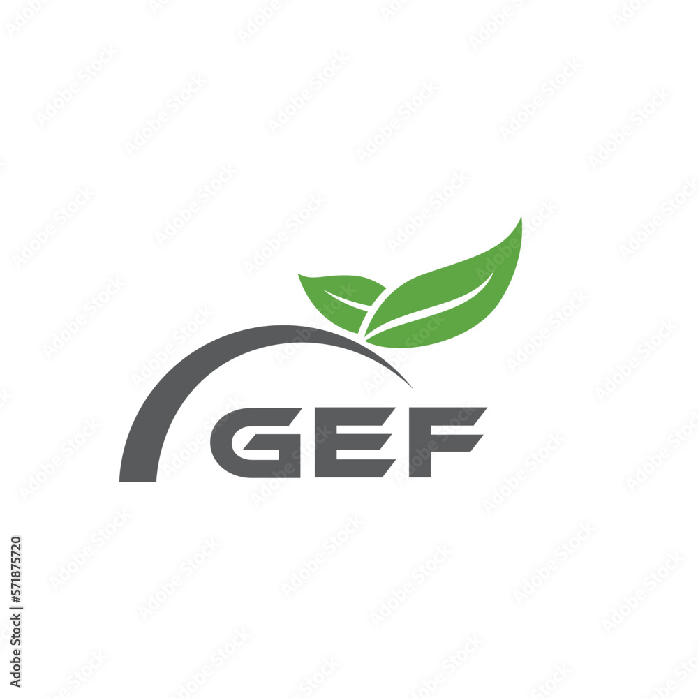 Fototapeta premium GEF letter nature logo design on white background. GEF creative initials letter leaf logo concept. GEF letter design.