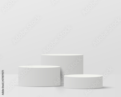 white 3d podium background displaying cosmetic products