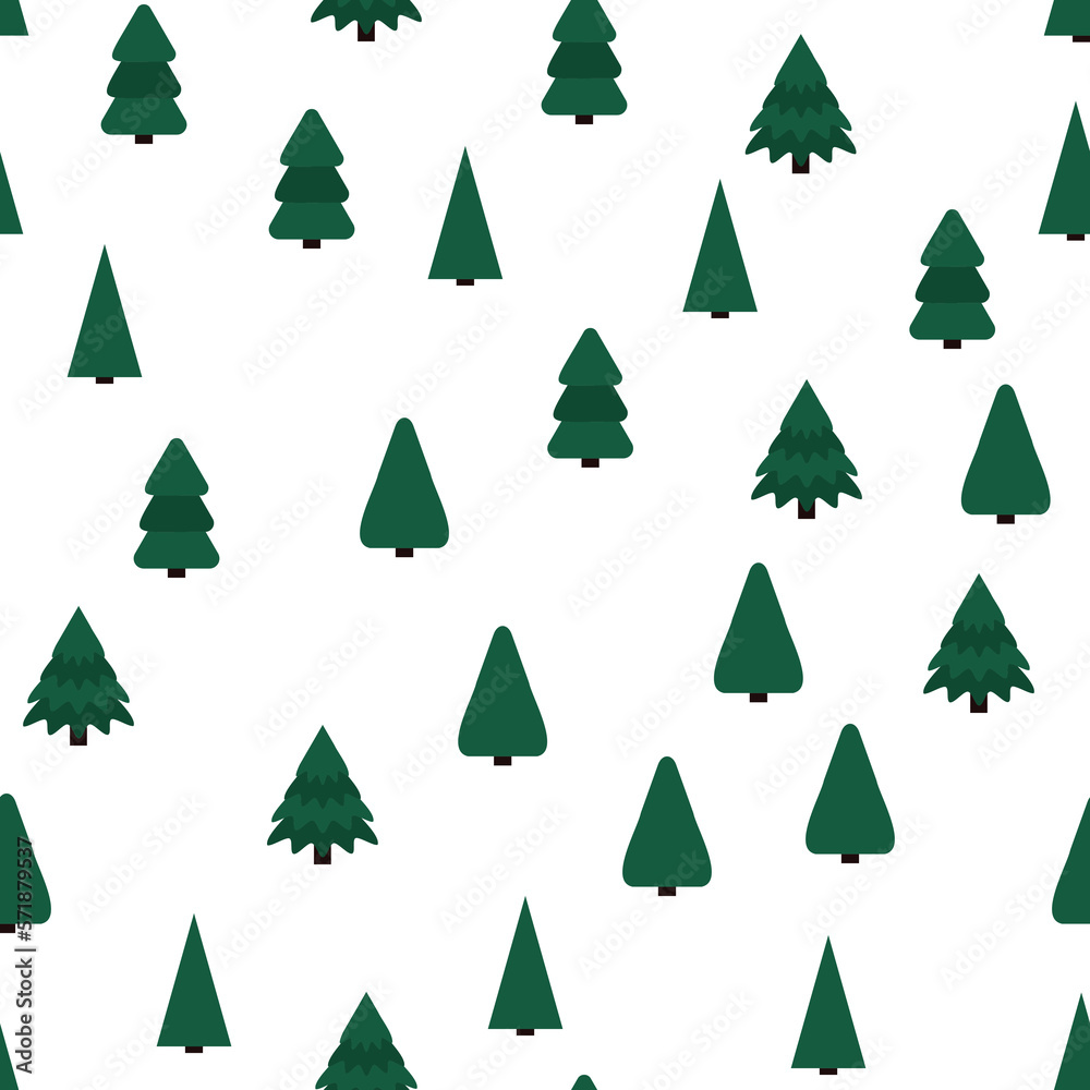 Fototapeta premium simple vector pattern green trees