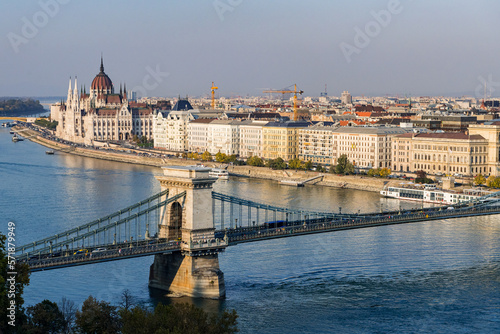 Chain Bridge with Budapest city, Budapest, Hungary
