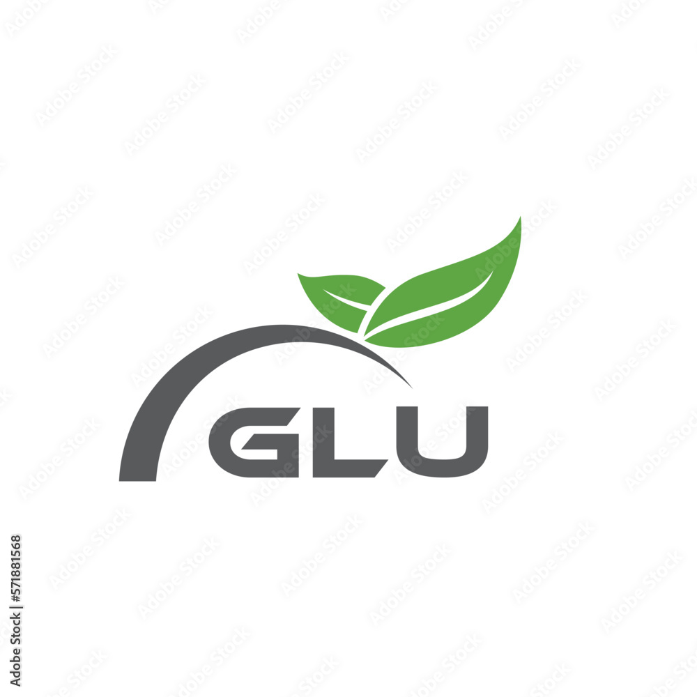 GLU letter nature logo design on white background. GLU creative initials letter leaf logo concept. GLU letter design. GLU letter nature logo design on white background. GLU creative initials letter leaf logo concept. GLU letter design.